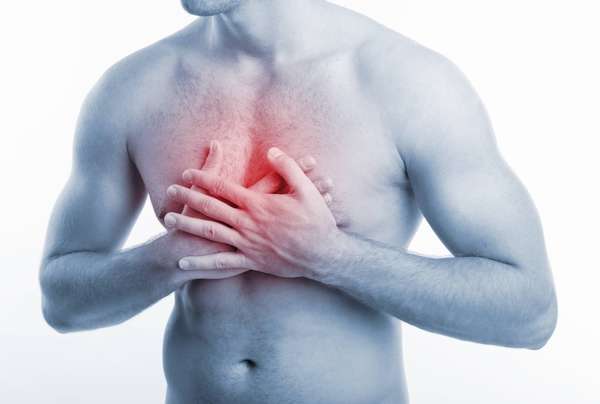 сильная боль в области грудины